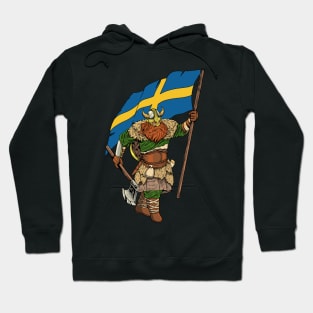 Viking warrior with flag - Sweden Hoodie